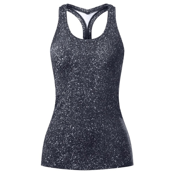 Lululemon Cool Racerback II Mini Splatter White Black Size 8 - Picture 1 of 12